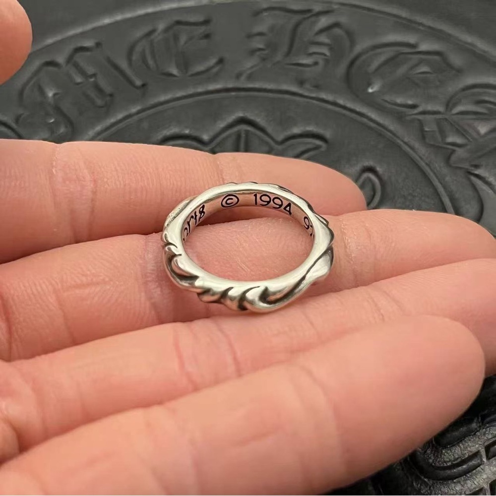 Chrome Hearts Scroll Band SBT Silver Ring